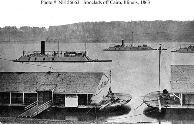 Ironclads off Cairo, IL - Source: en.wikipedia.org